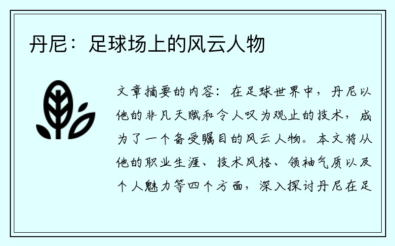 丹尼：足球场上的风云人物